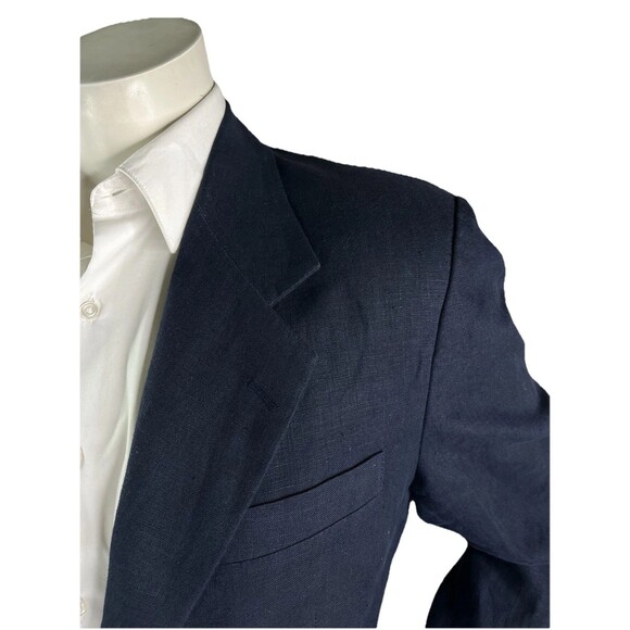 Banana Republic | M Medium Navy Blue 100% Linen Blazer Sport Coat Jacket NWOT - Picture 3 of 12